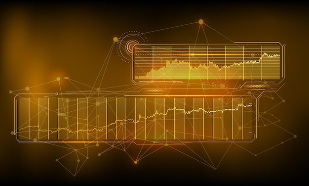 Abstract golden infographics of various stable financial charts vector illustration