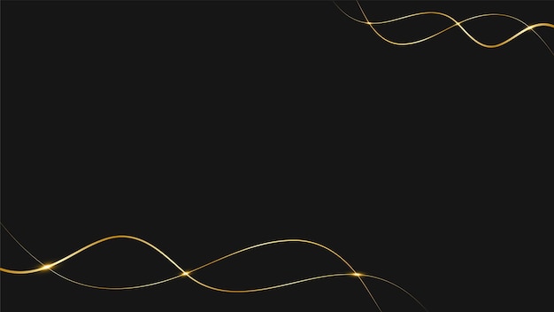 Abstract golden lines black background