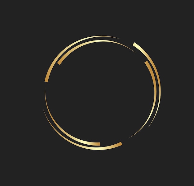 Abstract golden lines in circle form