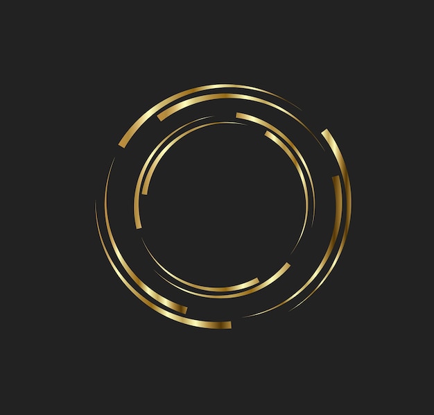 Vector abstract golden lines in circle form