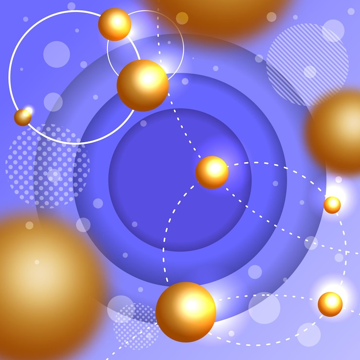 Vector abstract golden spheres background