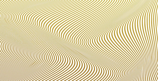 Vector abstract golden wavy lines background