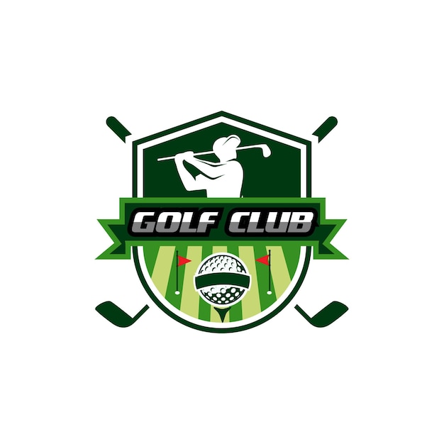 Elementi astratti del modello del logo di golf vettore premium