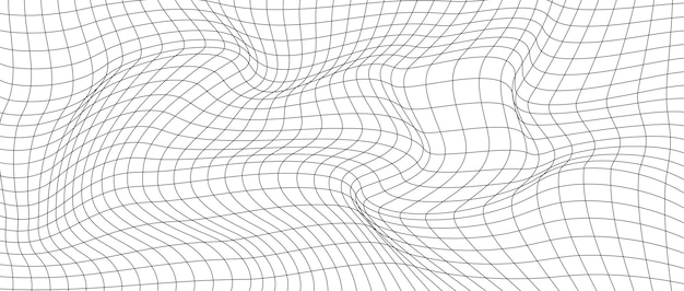 Abstract golvend 3D-gaas op een witte achtergrond Geometrische dynamische golf 3D-technologie draadframe Vectorillustratie
