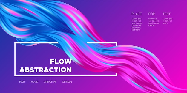 Vector abstract gradient 3d waves liquid shapes design