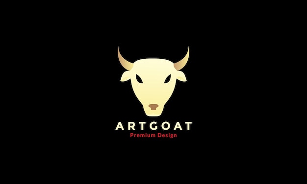 Gradiente astratto animale testa di capra logo design icona vettore simbolo illustrazione