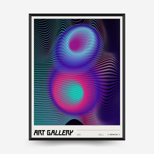 Abstract Gradient art posters for an art exhibition Vector template with primitive shapes elements