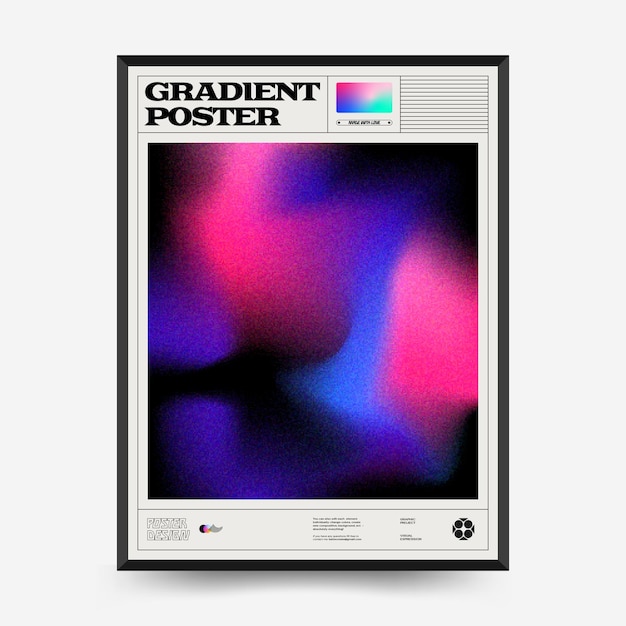 Vector abstract gradient art posters for an art exhibition vector template with primitive shapes elements