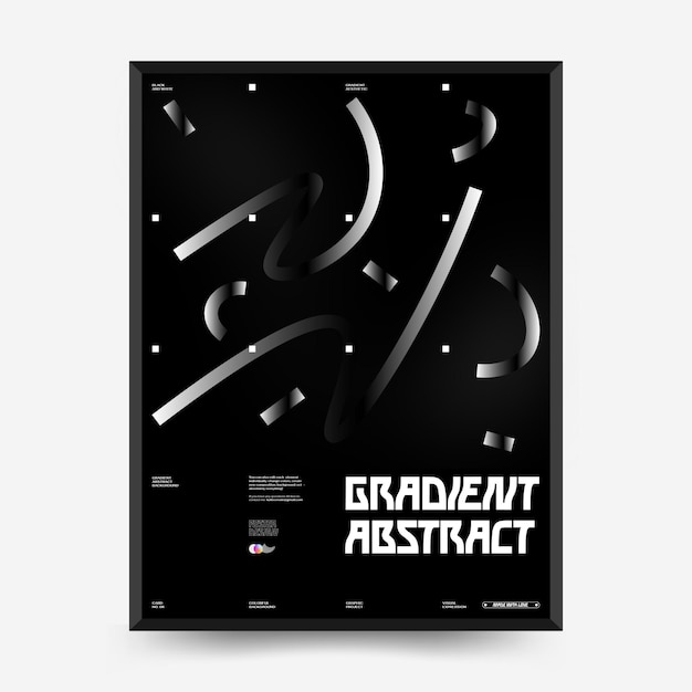 Abstract Gradient art posters for an art exhibition Vector template with primitive shapes elements