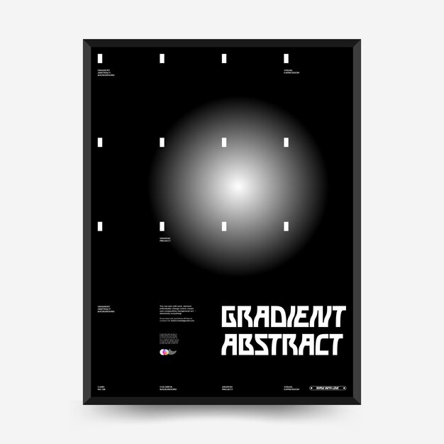 Vector abstract gradient art posters for an art exhibition vector template with primitive shapes elements