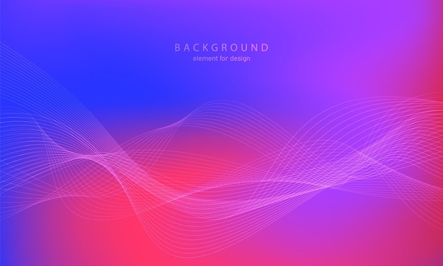 Abstract gradient background. Colorful shiny wave with lines created using blend tool.