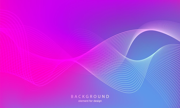 Vector abstract gradient background. colorful shiny wave with lines created using blend tool.