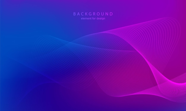 Abstract gradient background. Colorful shiny wave with lines created using blend tool.