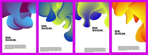 Vector abstract gradient background set for banner poster design template flyer brochure website etc