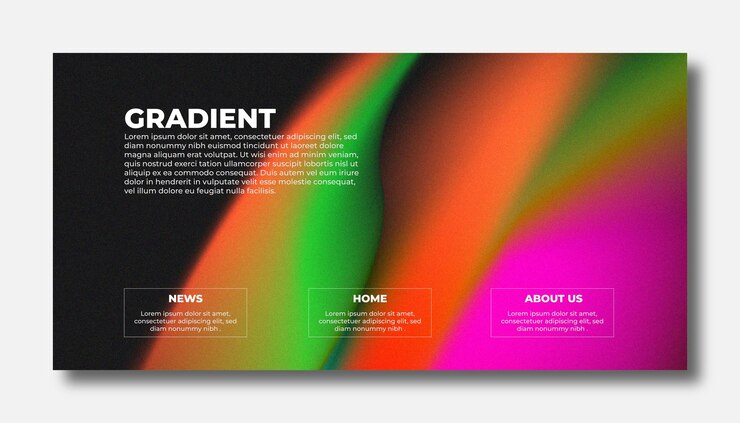 Vector abstract gradient background and texturizer grainy effect for design landing page background