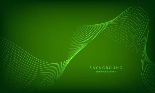 Abstract gradient background. Trendy color green. Colorful wave element for design.