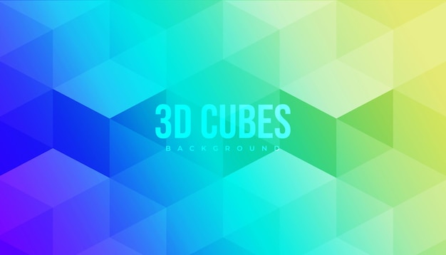 3Dキューブと抽象的なグラデーションの背景