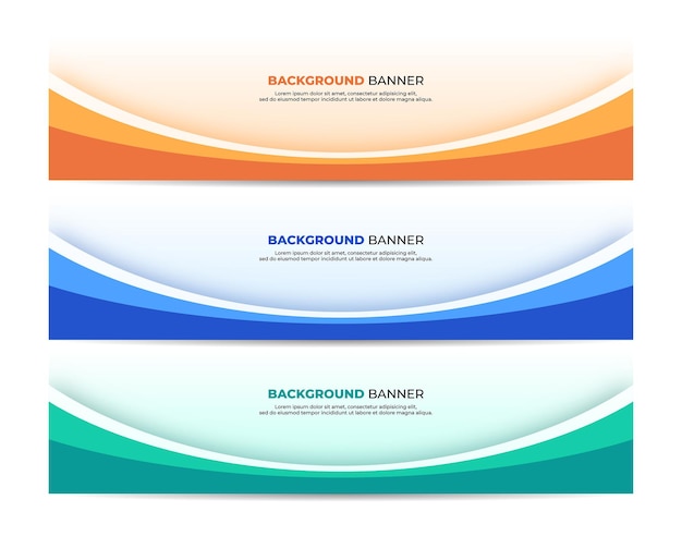 Vettore abstract gradient banner template design collection (collezione di modelli di banner in gradiente)