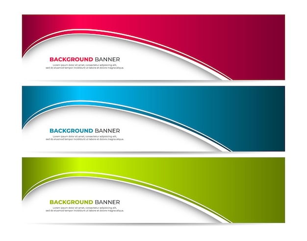 Vettore abstract gradient banner template design collection (collezione di modelli di banner in gradiente)