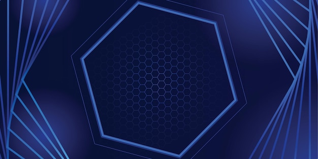 Abstract gradient blue hexagon background