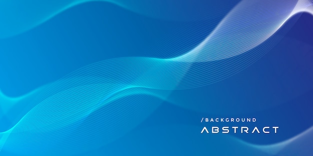 Abstract Gradient Blue Wavy Cover Background