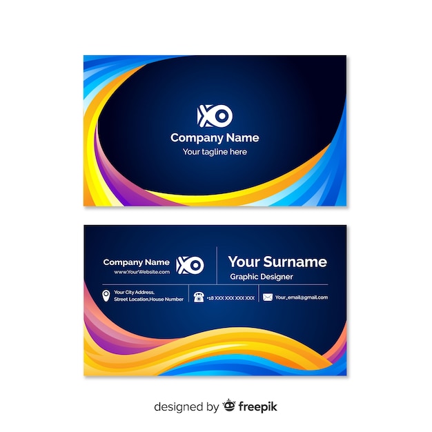 Abstract gradient business card template