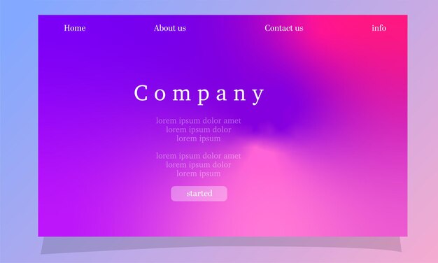 ランディング ページの web 背景の抽象的なグラデーション カラー背景ベクトル デザイン