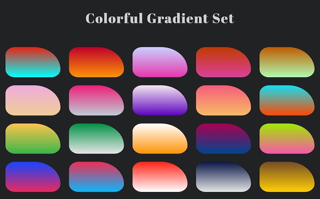 Абстрактный набор цветов градиента с разными цветами разноцветных квадратов