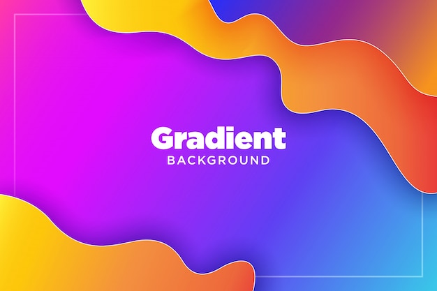 Abstract gradient colorful 3d paper liquid art illustration