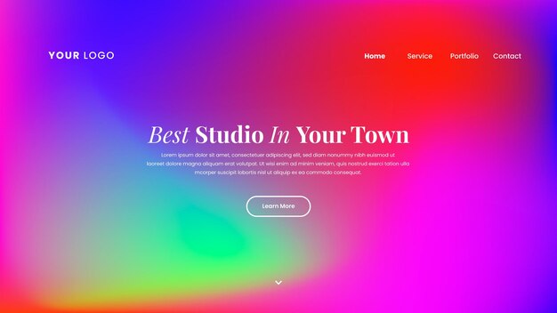 Vector abstract gradient concept landing page