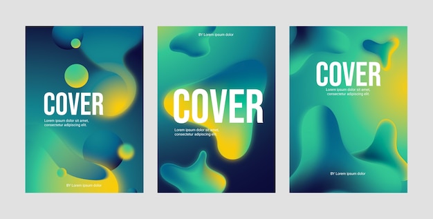 Vector abstract gradient cover template set