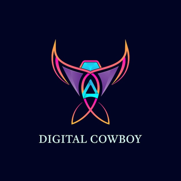 abstract gradiënt cowboyhoed logo-ontwerp