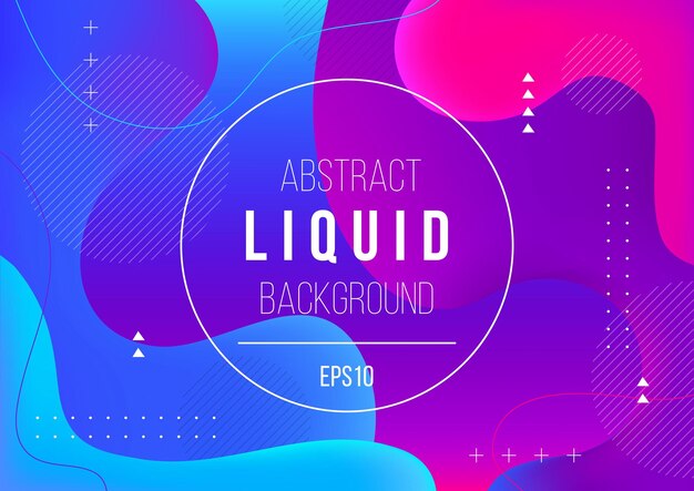 Abstract gradient fluid color background design with liquid geometric shapes