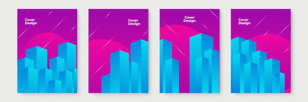 Abstract gradient geometric cover designs, trendy brochure templates, colorful futuristic posters. vector illustration
