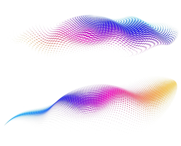 Abstract gradient geometric lines wave background Modern 3D curve shape with colorful flowing stripes for technology science big data blockchain business presentation design