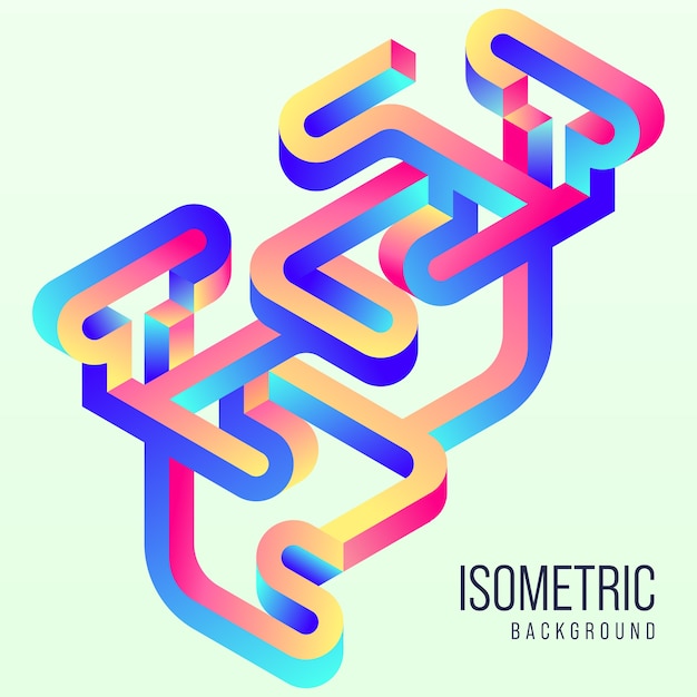 Abstract gradient isometric geometric shape background