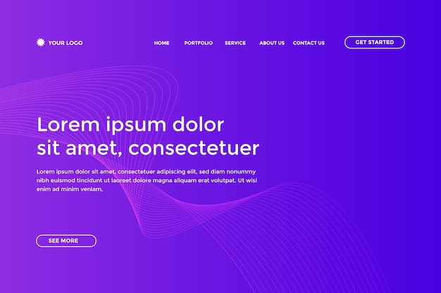 Abstract gradient landing page template