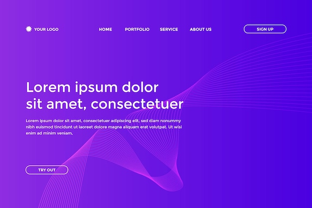 abstract gradient landing page template