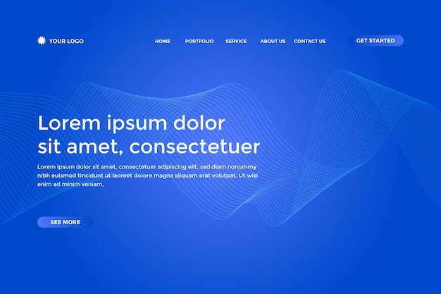 Abstract gradient landing page template