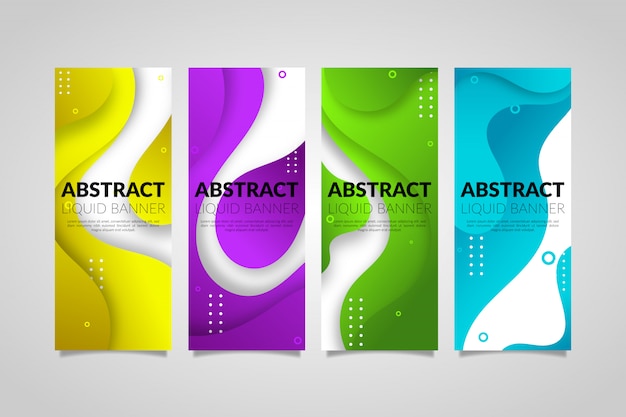 Abstract gradient liquid shape banners