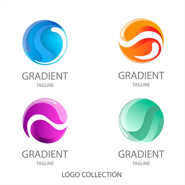 abstract gradient logo collectie logo ontwerp set