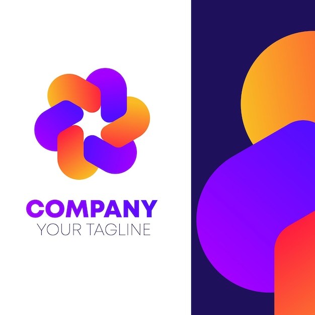 Vector abstract gradient logo design