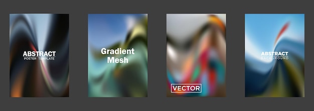 Abstract Gradiënt mesh achtergrond Poster sjablonen Vectorontwerpen