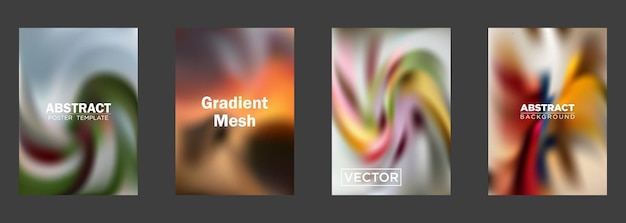 Abstract Gradient Mesh achtergronden Kleurige Swirl Poster sjablonen
