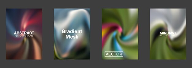 Abstract Gradiënt mesh achtergronden Poster sjablonen Vectorontwerpen