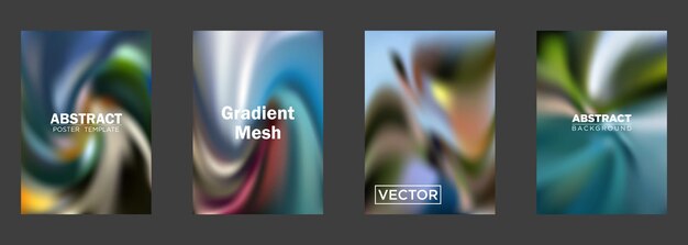 Abstract Gradiënt mesh Poster sjablonen Vector achtergrond ontwerpen