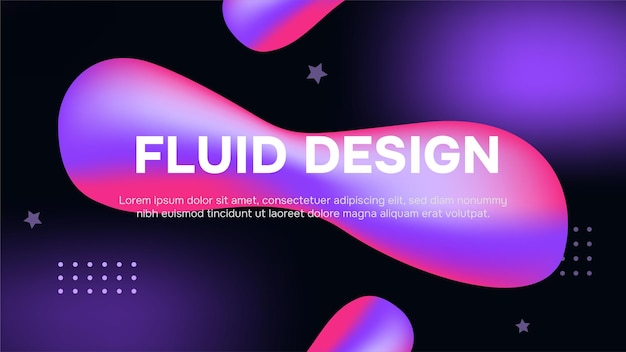 Vector abstract gradient pink and purple liquid wavy shapes futuristic banner fluid background modern