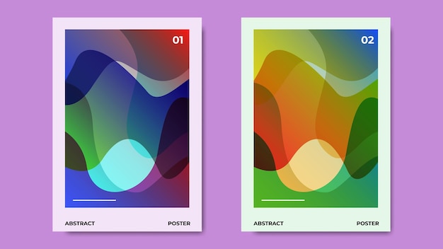 Abstract gradient poster cover with modern and minimalism style
