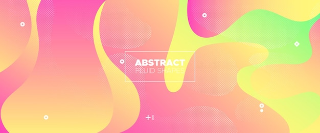 Abstract gradient poster with wave fluid shapes