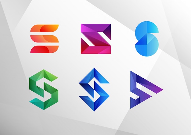 Vector abstract gradient s logo collection